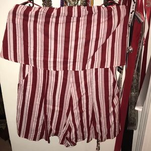 Candy cane striped romper!